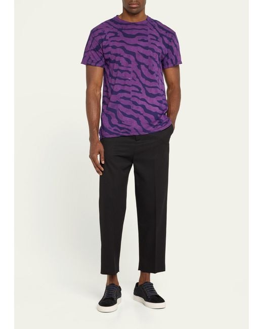 Studio 189 Purple Zebra Hand-batik T-shirt for men