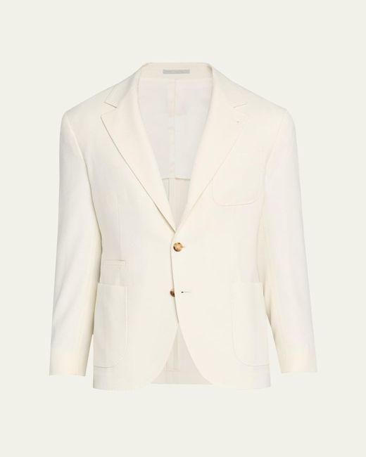 Brunello Cucinelli Natural Cavallery Twill Sport Jacket for men