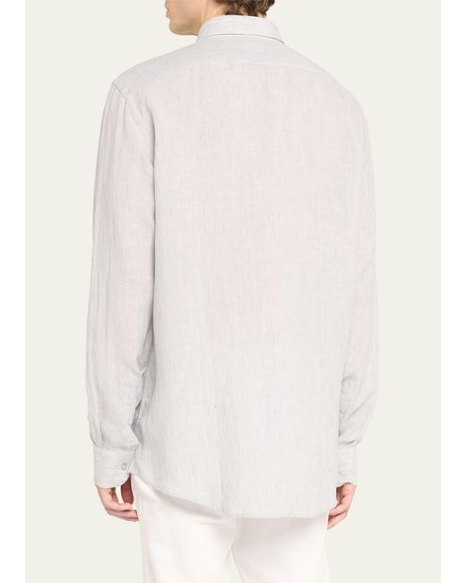 Bergdorf Goodman Natural Linen Sport Shirt for men