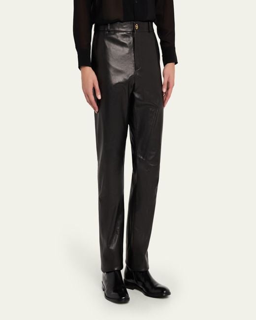 Versace Gray Plonge Leather Pants for men