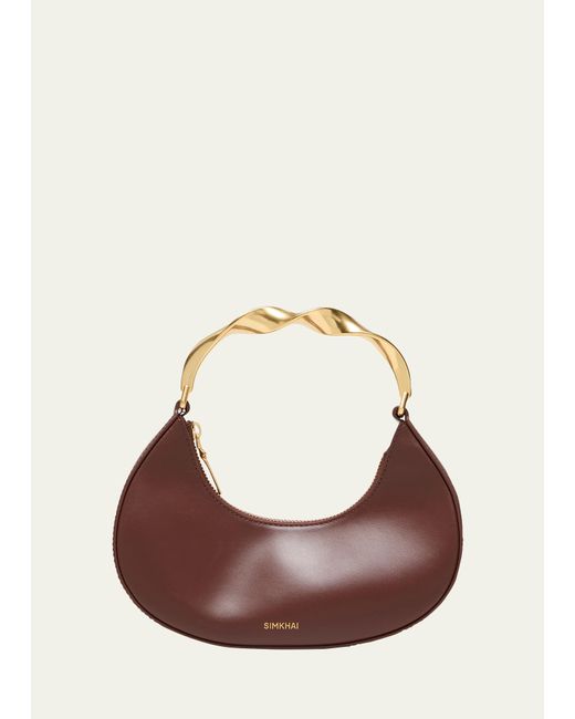 Jonathan Simkhai Pink Nixi Twist Leather Top-handle Bag