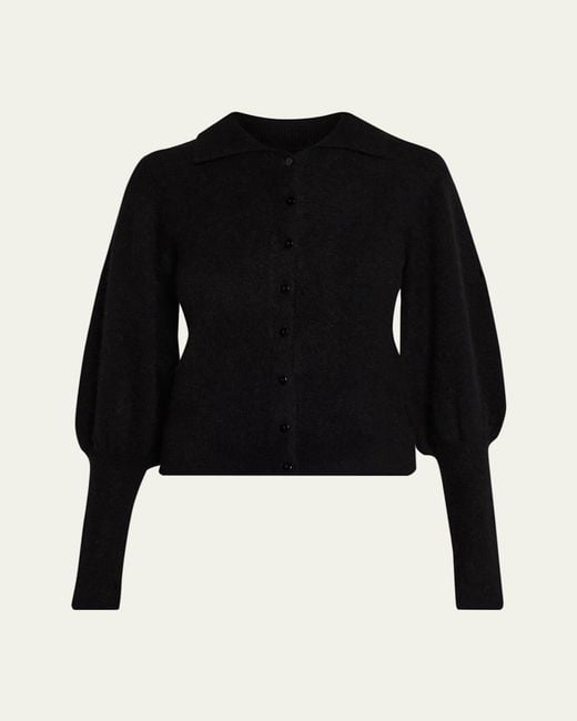 Jonathan Simkhai Black Arber Collared Cardigan