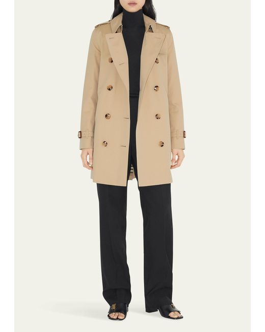 Burberry Natural Kensington Quilted Short Org 2 Coat With Hood