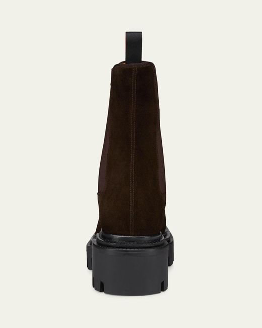 Christian Louboutin Brown Devon Lug-Sole Suede Chelsea Boots for men