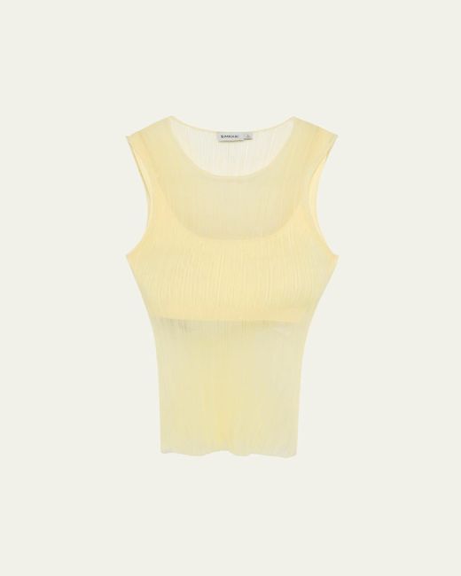 Jonathan Simkhai Yellow Oakley Sheer Tank Top With Bralette
