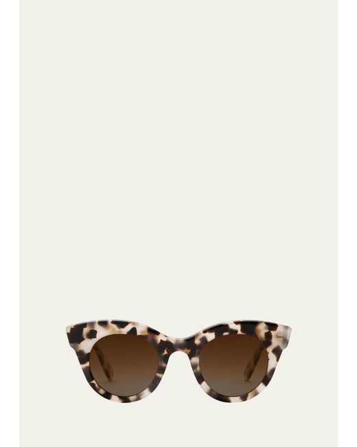 Krewe Natural Olivia Patterned Acetate Cat-eye Sunglasses