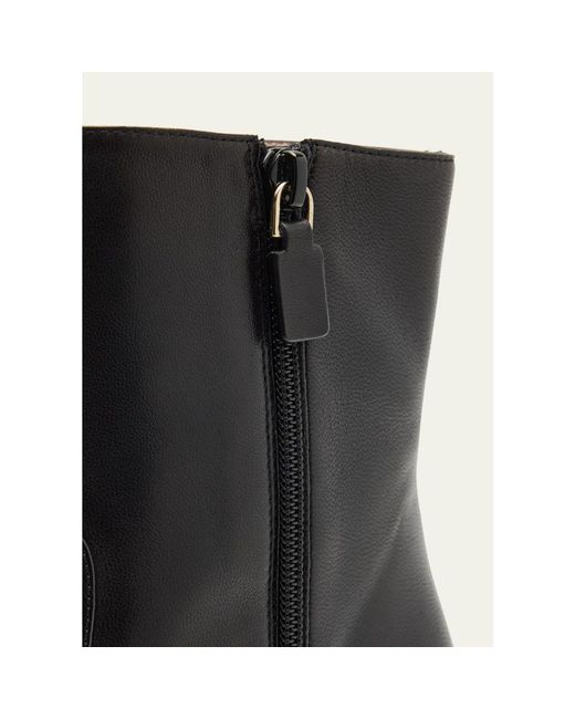 Stuart Weitzman Black 50Mm Stassi Leather Zip Booties