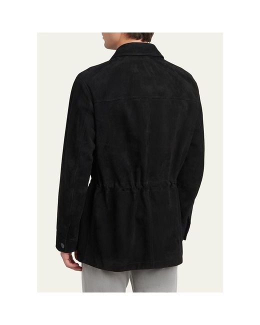 Brioni Black Suede Field Jacket for men