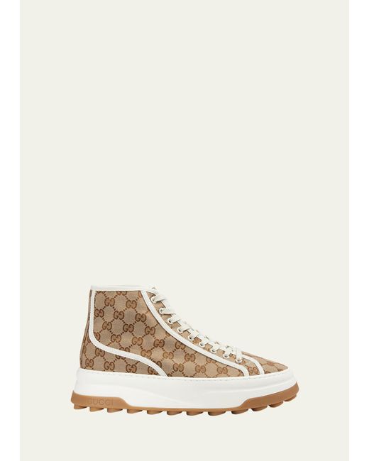 Gucci Natural Tennis Treck Canvas High Top Sneakers for men