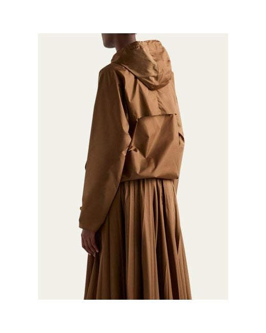 Prada Brown Hooded Drawstring Nylon Jacket