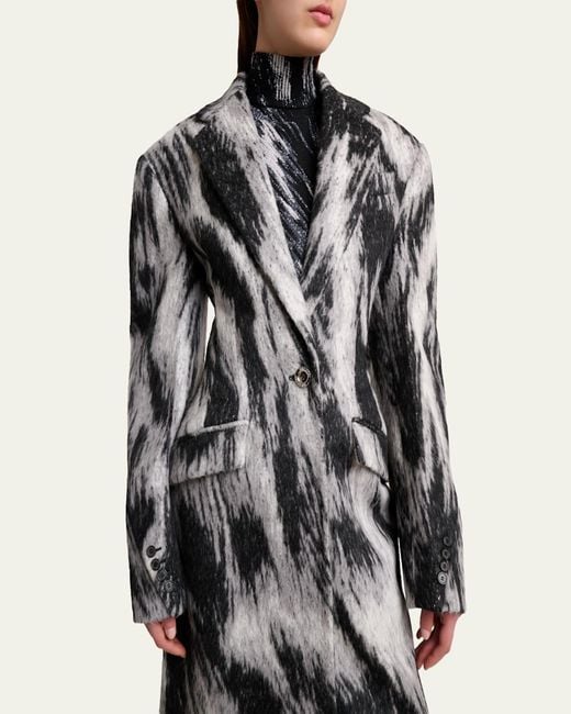 Givenchy White Animal Cocoon Coat