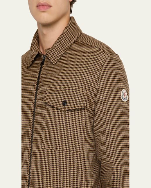 Moncler Brown Escaut Wool Down Shirt Jacket for men