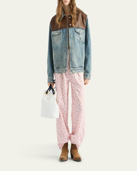 Prada Pink Batista Flower Print Lounge Pants