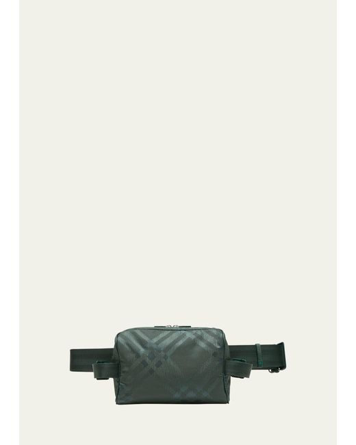 Burberry Green Check Jacquard Belt Bag for men