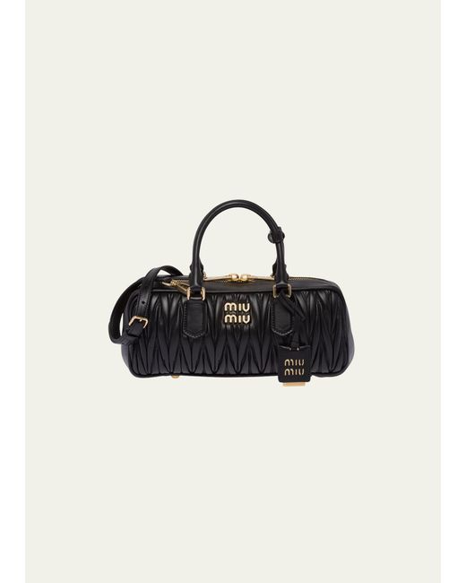 Miu Miu Quilted Leather Tophandle Bag in Black Lyst