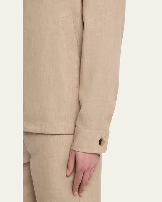 Loro Piana Natural Dennis Linen Full-Zip Blouson for men