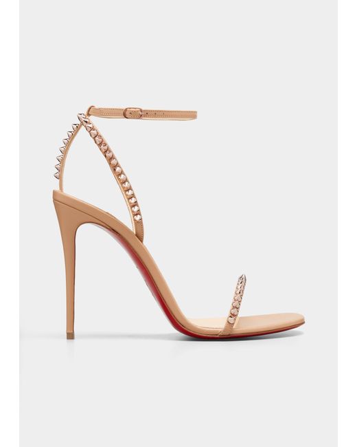 so me spike red sole sandals nude