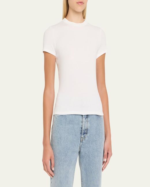 FRAME Natural Ribbed Crewneck Baby Tee