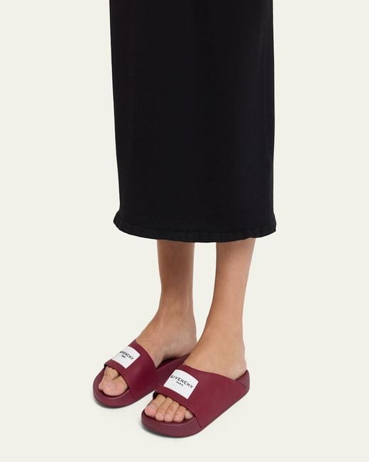 Givenchy Pink Logo Label Slide Sandals