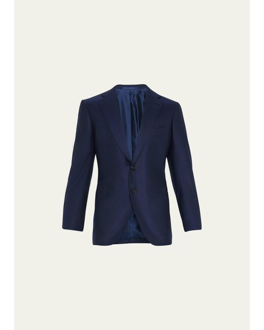 Cesare Attolini Wool Tonal Herringbone Suit in Blue for Men | Lyst