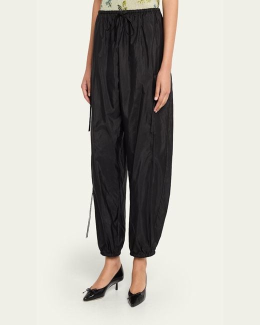 Brandon Maxwell Black Scout Drawstring Cargo Pants