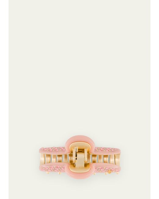 Alexandre De Paris Pink Crystal Acetate Claw Clip