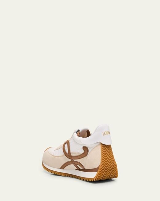 Loewe Natural Flow Runner Suede And Leather Sneakers
