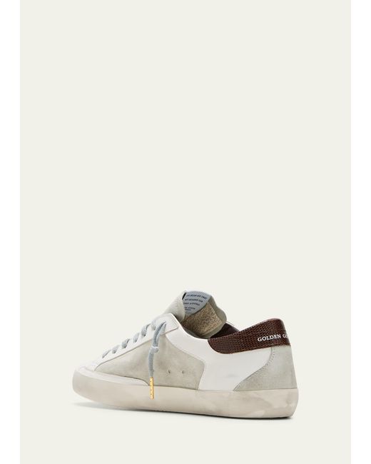Golden Goose Deluxe Brand Natural Super-star Leather Low-top Sneakers With Lizard-effect for men