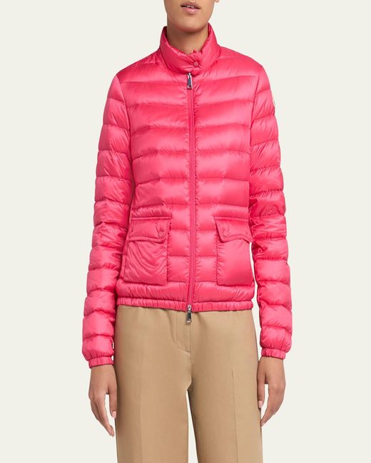 Moncler Pink Lans Short Down Jacket