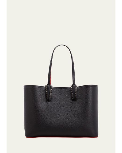 Christian Louboutin Natural Cabata Small Tote In Grained Leather