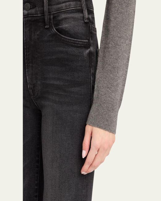 Mother Black The Hustler Roller Sneak Jeans