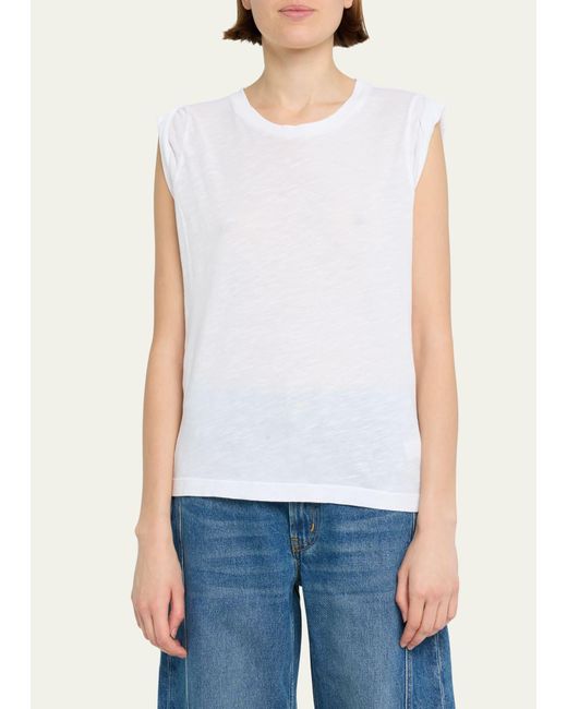 Citizens of Humanity White Kelsey Rolled Sleeve Tee