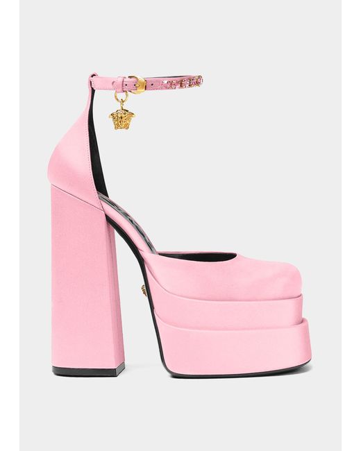 155mm platform satin pumps