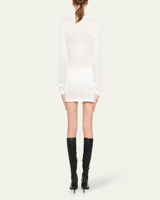 slim fit dress slacks La Femme - 28212 Long Sleeve Fitted Short Dress 10 / Dark Berry main image 0
