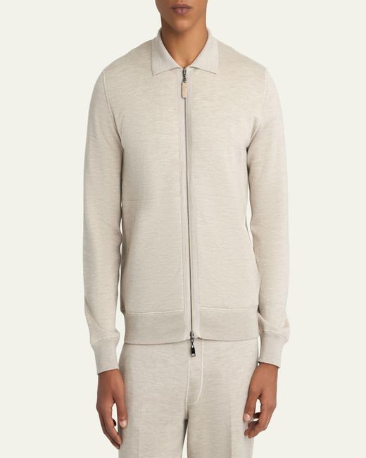 Brioni Blue Full-Zip Blouson Jacket for men