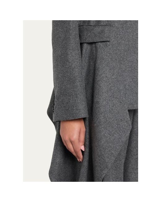 Michael Kors Gray Draped Single-Button Wool Blazer