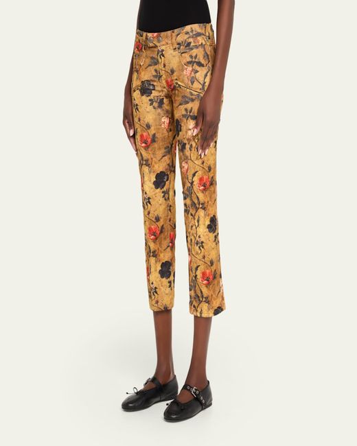 R13 Multicolor Boy Straight Coated Floral Jeans