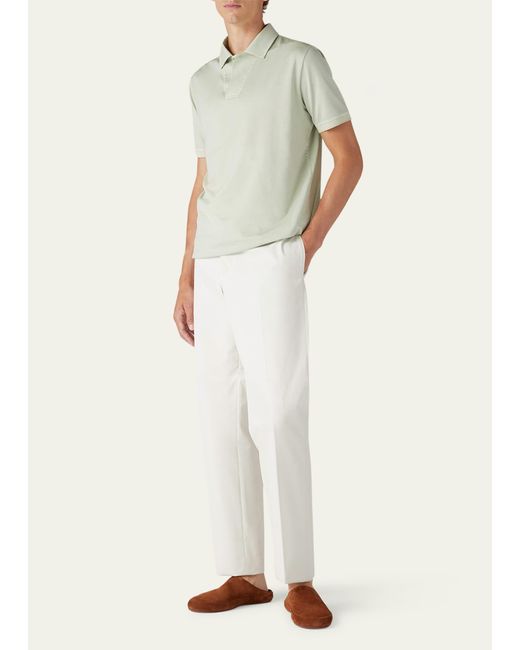 Loro Piana Natural Cotton-silk Polo Shirt for men