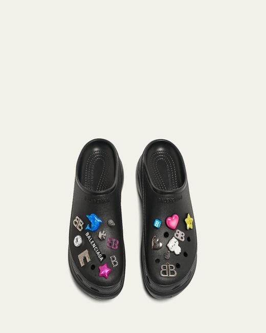 Balenciaga White X Crocs Rubber Clog Platform Mules