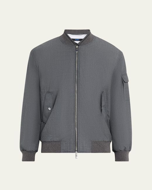Kiton Gray Zip-Front Wool Bomber Jacket for men