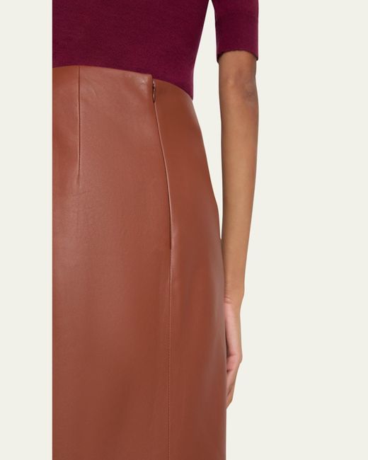 Gabriela Hearst Brown Manuela Long Leather Skirt