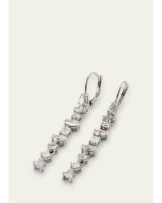 Kimberly Mcdonald Natural 18k White Gold Irregular Linear Diamond Earrings