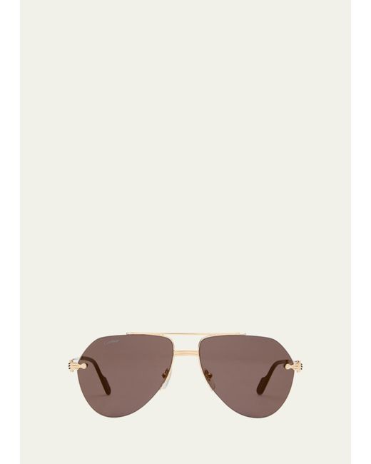 Cartier Natural Ct0427sm Metal Aviator Sunglasses for men