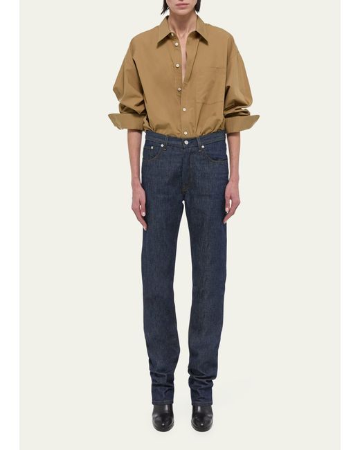 Helmut Lang Blue Mid-rise Slim Straight Jeans