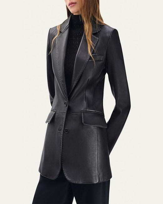 Rag & Bone Blue Ash Leather Blazer