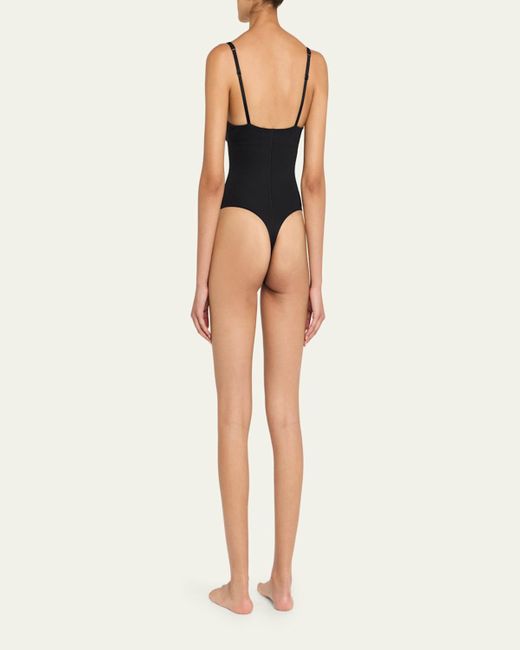 Skims Black Ultimate Body Push-Up Thong Bodysuit