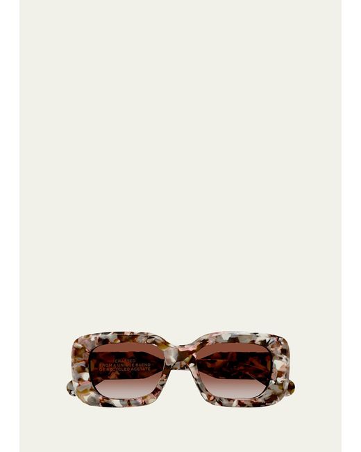 Chloé White Acetate Rectangle Sunglasses