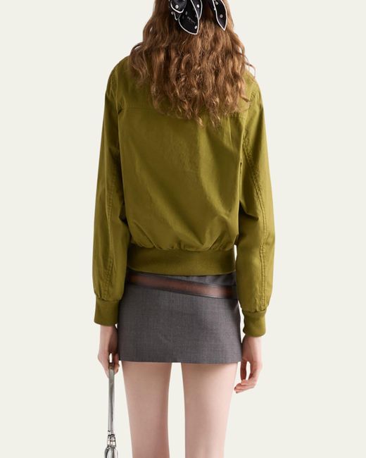 Prada Green Poplin Old Bomber Jacket