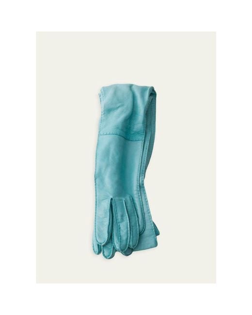 Prada Blue Long Nappa Leather Gloves