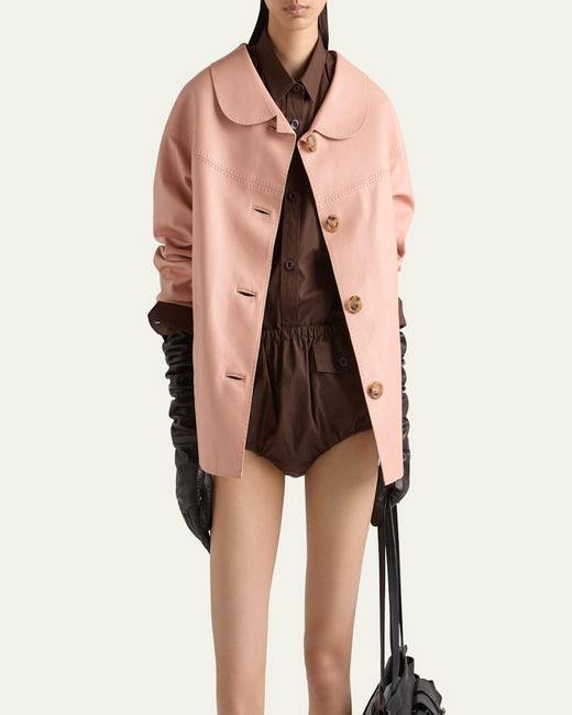 Prada Pink Nappa Leather Single-Breasted Jacket